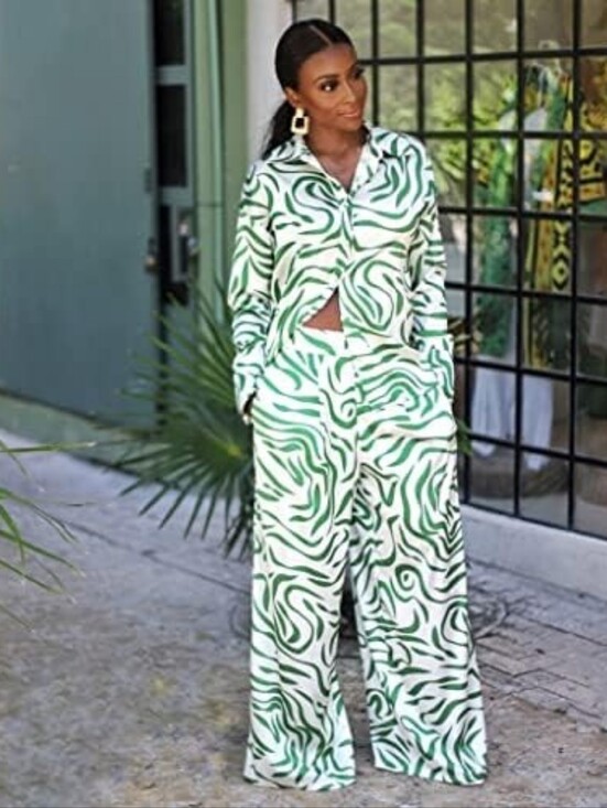 The Drop Pants - The Drop Abstract Print Shirt & Wide Leg Trousers by @thejenniejenkins -Sz 3X